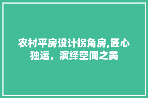 农村平房设计拐角房,匠心独运，演绎空间之美