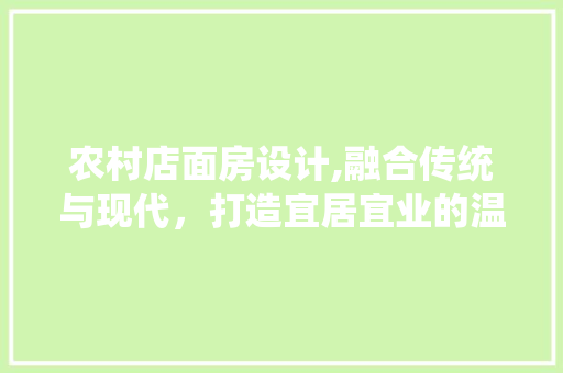 农村店面房设计,融合传统与现代，打造宜居宜业的温馨空间 墙面装饰