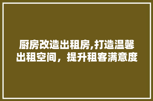 厨房改造出租房,打造温馨出租空间,提升租客满意度 地面装修 厨房改造出租房,打造温馨出租空间,提升租客满意度 地面装修