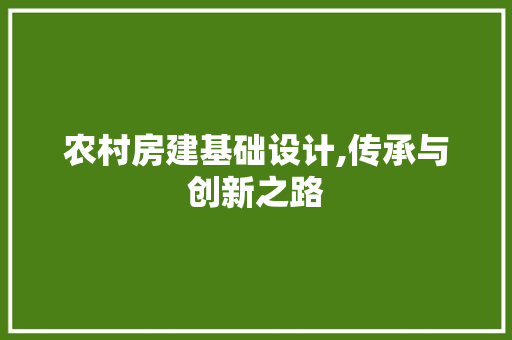 农村房建基础设计,传承与创新之路 隔断设计
