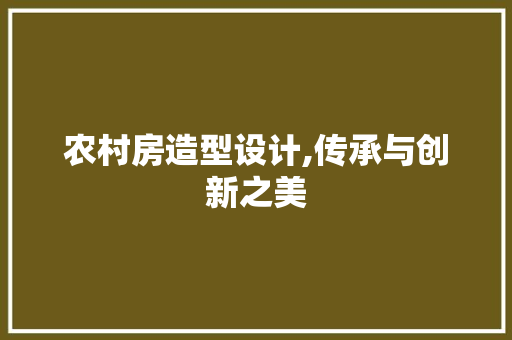 农村房造型设计,传承与创新之美 隔断设计