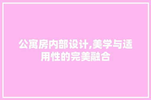 公寓房内部设计,美学与适用性的完美融合