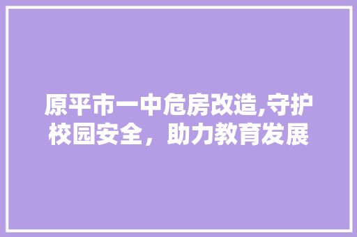 原平市一中危房改造,守护校园安全，助力教育发展