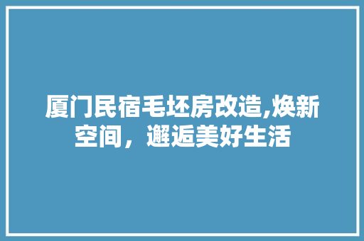 厦门民宿毛坯房改造,焕新空间，邂逅美好生活 装修材料