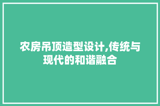 农房吊顶造型设计,传统与现代的和谐融合