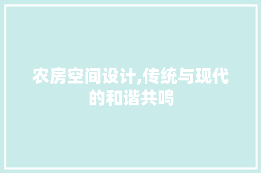 农房空间设计,传统与现代的和谐共鸣 墙面装饰
