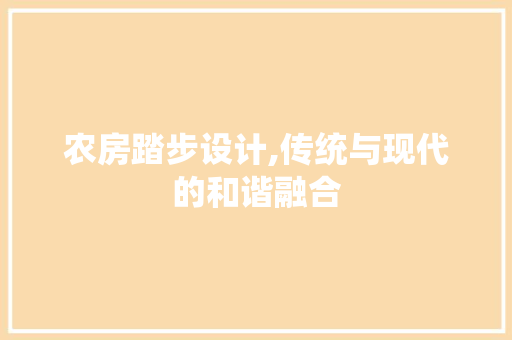 农房踏步设计,传统与现代的和谐融合 墙面装饰