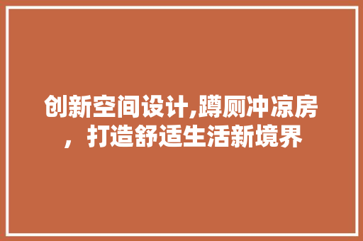创新空间设计,蹲厕冲凉房，打造舒适生活新境界