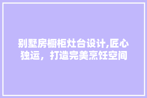 别墅房橱柜灶台设计,匠心独运，打造完美烹饪空间