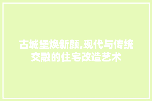 古城堡焕新颜,现代与传统交融的住宅改造艺术 景观设计