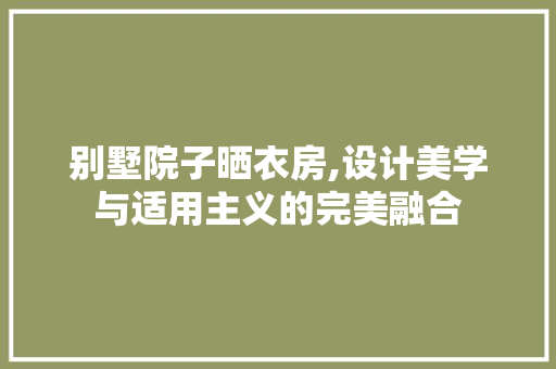 别墅院子晒衣房,设计美学与适用主义的完美融合 墙面装饰