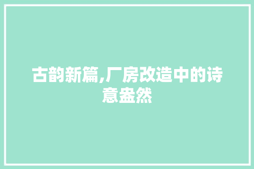 古韵新篇,厂房改造中的诗意盎然 门窗装修