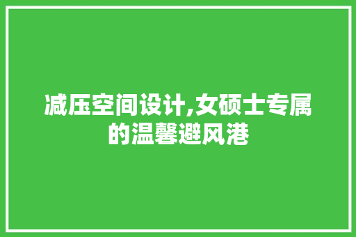 减压空间设计,女硕士专属的温馨避风港