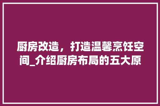 厨房改造，打造温馨烹饪空间_介绍厨房布局的五大原则 地面装修