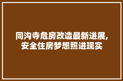 同沟寺危房改造最新进展,安全住房梦想照进现实