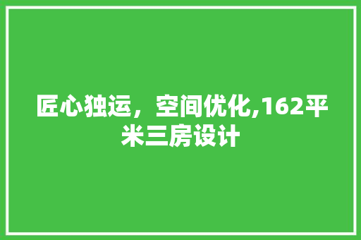 匠心独运，空间优化,162平米三房设计