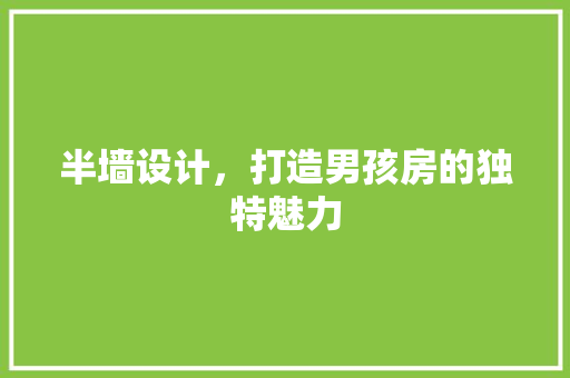 半墙设计，打造男孩房的独特魅力 庭院装修