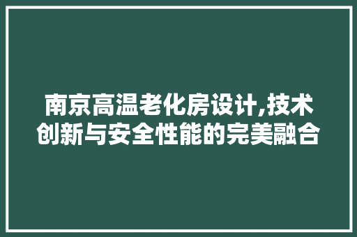 南京高温老化房设计,技术创新与安全性能的完美融合