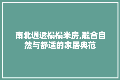 南北通透榻榻米房,融合自然与舒适的家居典范