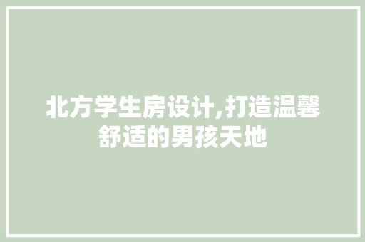 北方学生房设计,打造温馨舒适的男孩天地 景观设计