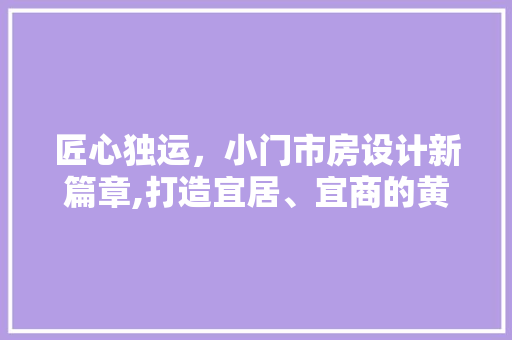 匠心独运，小门市房设计新篇章,打造宜居、宜商的黄金空间