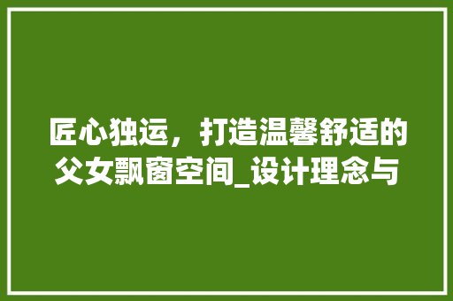 匠心独运，打造温馨舒适的父女飘窗空间_设计理念与实施步骤