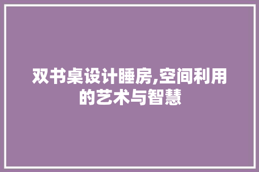 双书桌设计睡房,空间利用的艺术与智慧