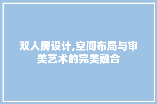 双人房设计,空间布局与审美艺术的完美融合