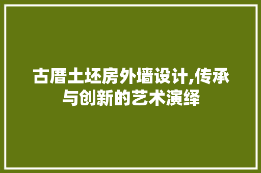 古厝土坯房外墙设计,传承与创新的艺术演绎 建筑设计 古厝土坯房外墙设计,传承与创新的艺术演绎 建筑设计