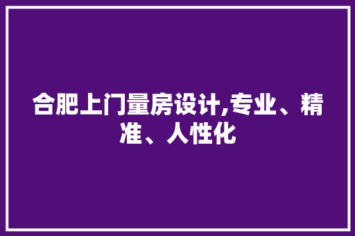合肥上门量房设计,专业、精准、人性化