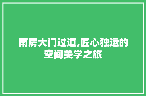 南房大门过道,匠心独运的空间美学之旅 墙面装饰