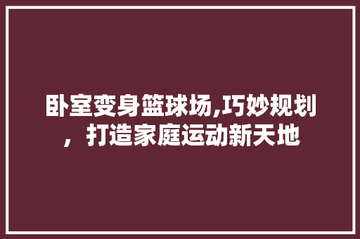 卧室变身篮球场,巧妙规划，打造家庭运动新天地