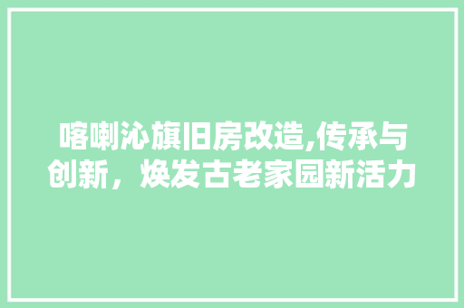 喀喇沁旗旧房改造,传承与创新，焕发古老家园新活力 地面装修