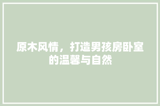 原木风情，打造男孩房卧室的温馨与自然 装修攻略