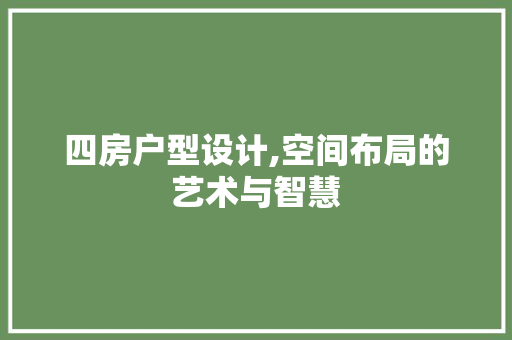 四房户型设计,空间布局的艺术与智慧 墙面装饰