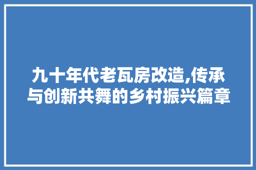 九十年代老瓦房改造,传承与创新共舞的乡村振兴篇章