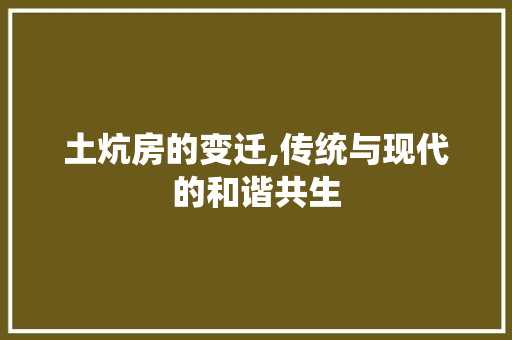 土炕房的变迁,传统与现代的和谐共生