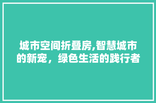城市空间折叠房,智慧城市的新宠，绿色生活的践行者