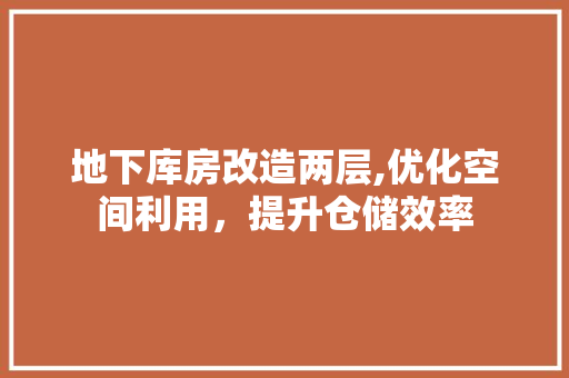 地下库房改造两层,优化空间利用，提升仓储效率