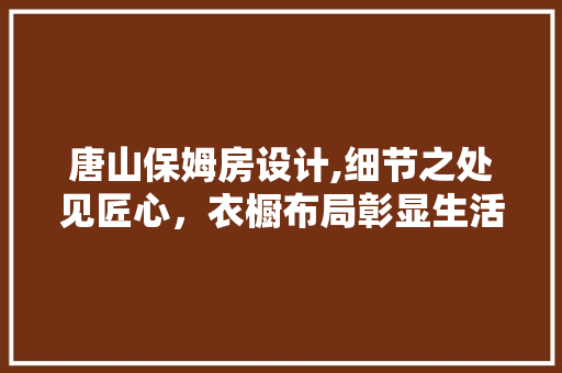 唐山保姆房设计,细节之处见匠心，衣橱布局彰显生活智慧