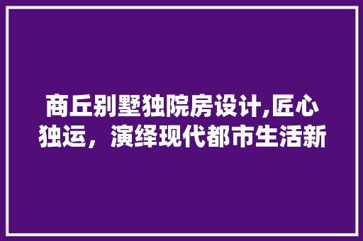 商丘别墅独院房设计,匠心独运，演绎现代都市生活新篇章 墙面装饰