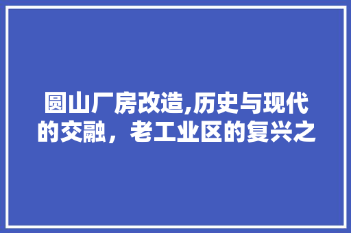 圆山厂房改造,历史与现代的交融，老工业区的复兴之路