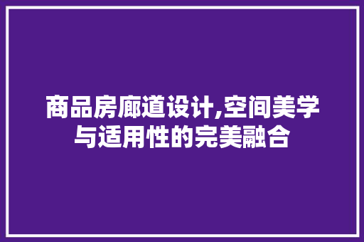 商品房廊道设计,空间美学与适用性的完美融合