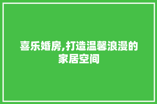 喜乐婚房,打造温馨浪漫的家居空间 门窗装修