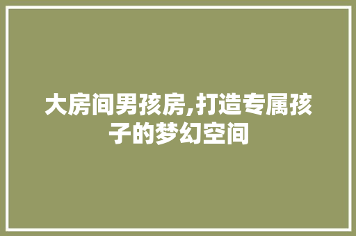 大房间男孩房,打造专属孩子的梦幻空间 装修材料