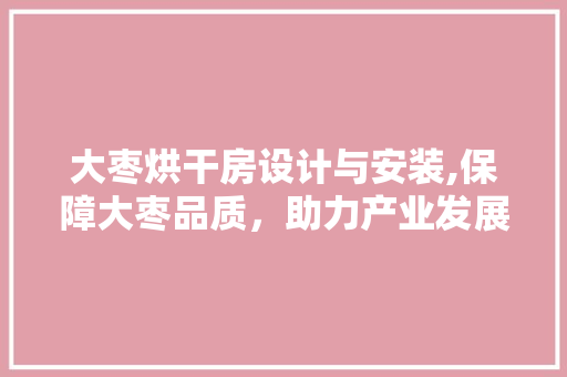 大枣烘干房设计与安装,保障大枣品质，助力产业发展 墙面装饰