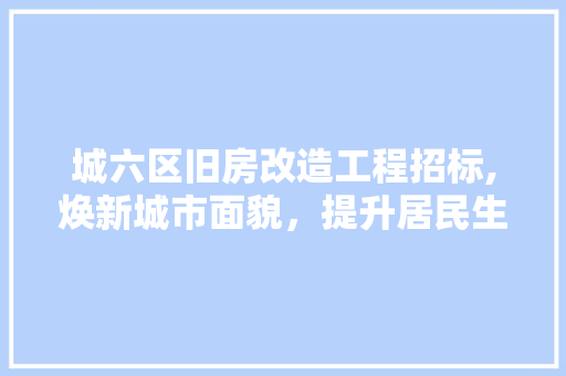 城六区旧房改造工程招标,焕新城市面貌，提升居民生活品质