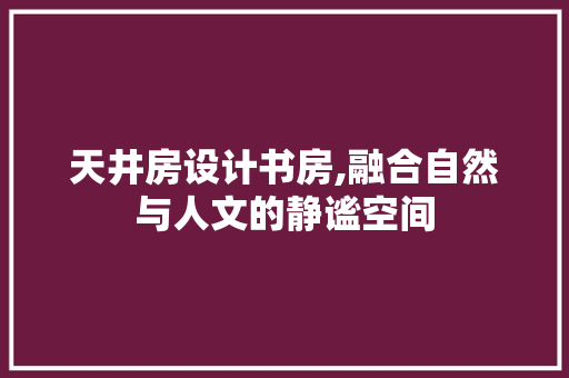 天井房设计书房,融合自然与人文的静谧空间