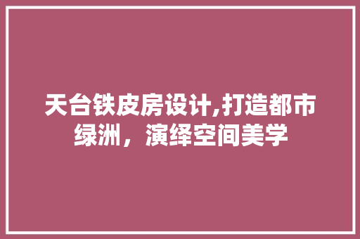 天台铁皮房设计,打造都市绿洲，演绎空间美学