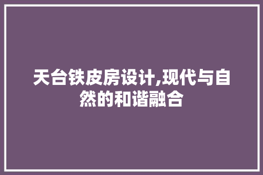 天台铁皮房设计,现代与自然的和谐融合